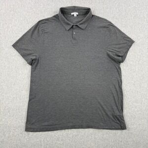 James Perse Polo Shirt Mens 4 XL Gray Short Sleeve Cotton Blend Made In USA